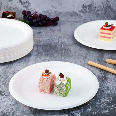 Round Kraft Paper Plate Freezable Waterproof For Party Dinnerware